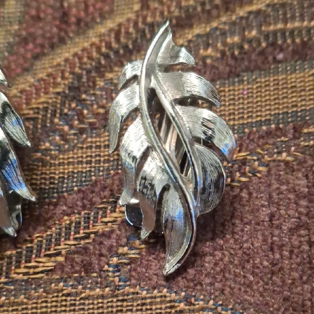 Silver Leaf Clip-On Earrings